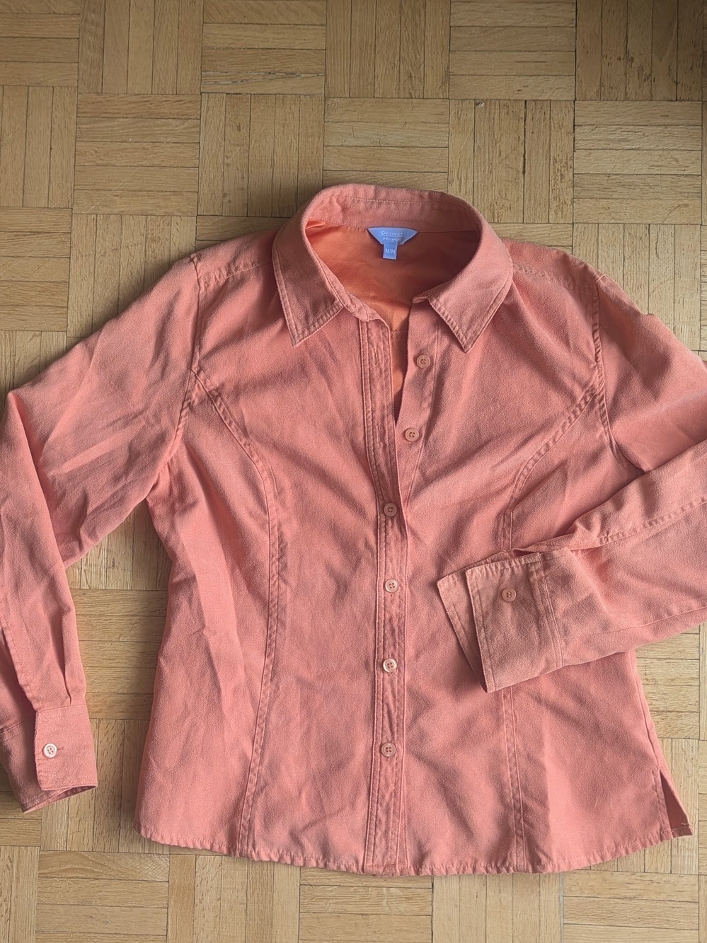 Denver Hayes Coral-Peach Button-Down Long Sleeve Shirt